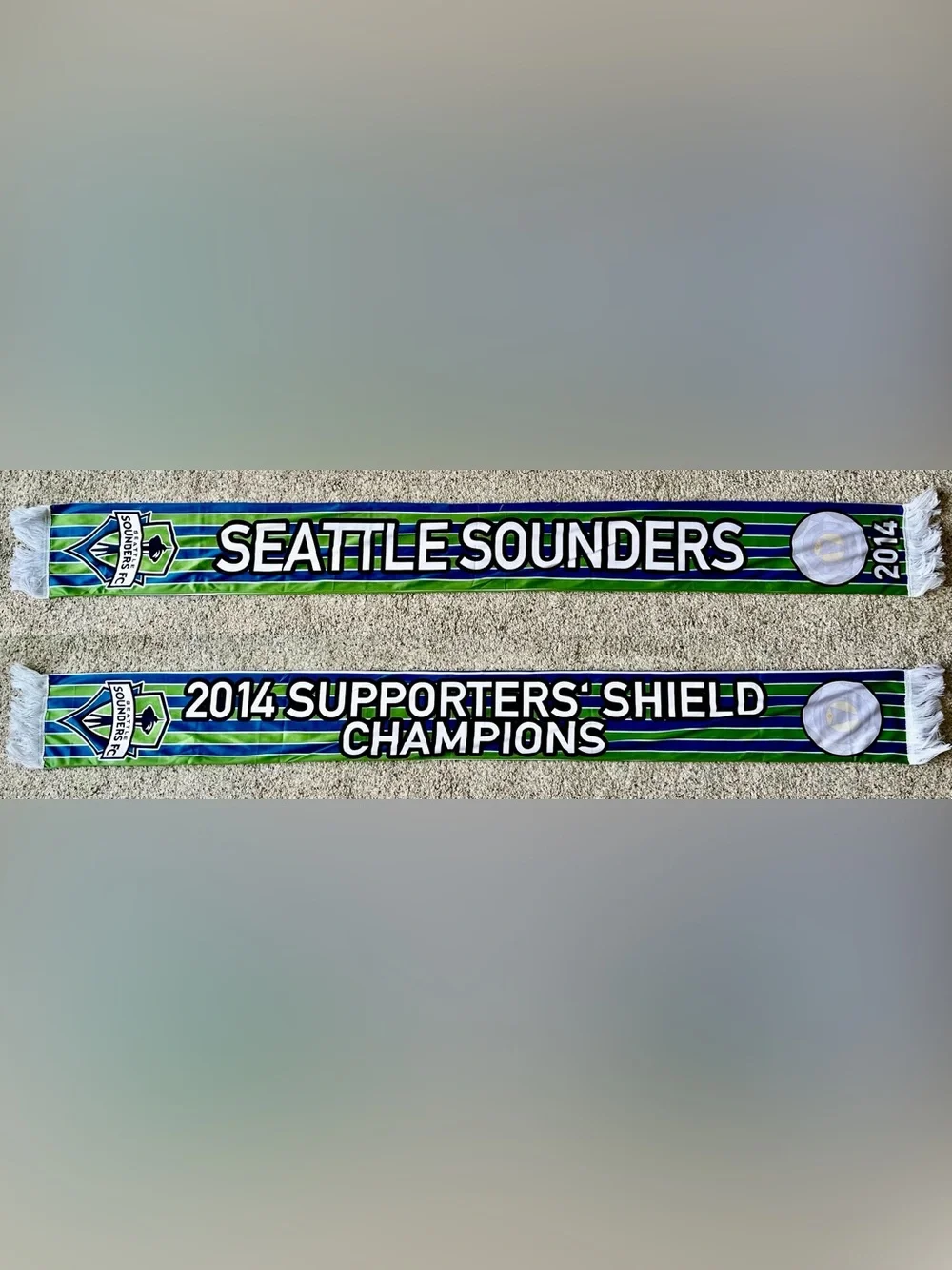 Seattle Sounders 2014 Supporters Shield Champions Soccer Scarf